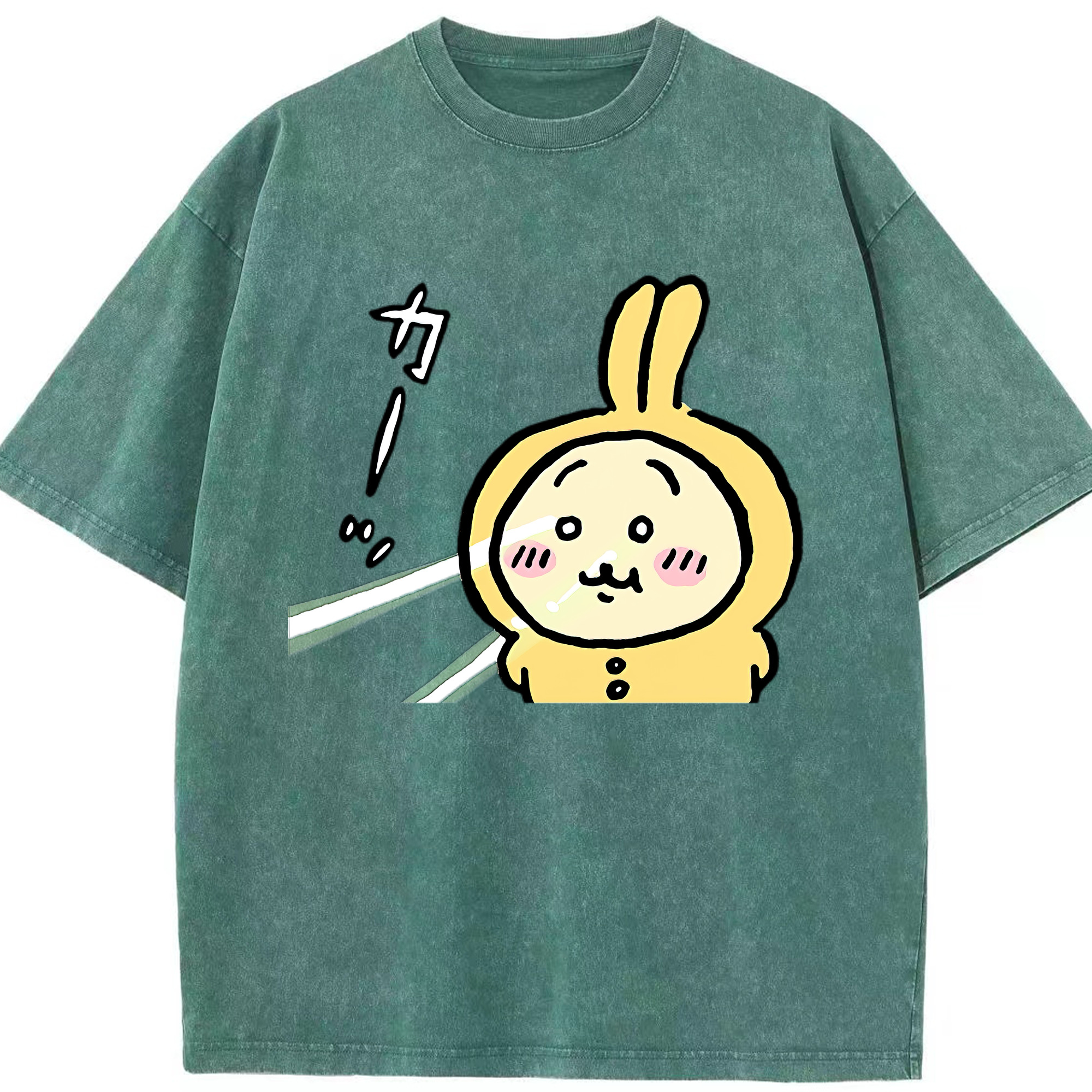（画像用） ちいかわ うさぎ Chii-kawa usagi 綿100% ヴィンテージ風 半袖Tシャツ（フロントプリント）